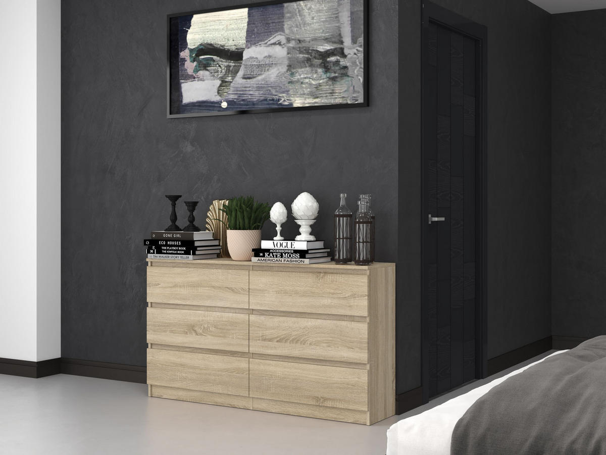 KOMMODE MALWA M6 140 - EICHE SONOMA - Sonoma Eiche, Holzwerkstoff (138/75/40cm) - CDF