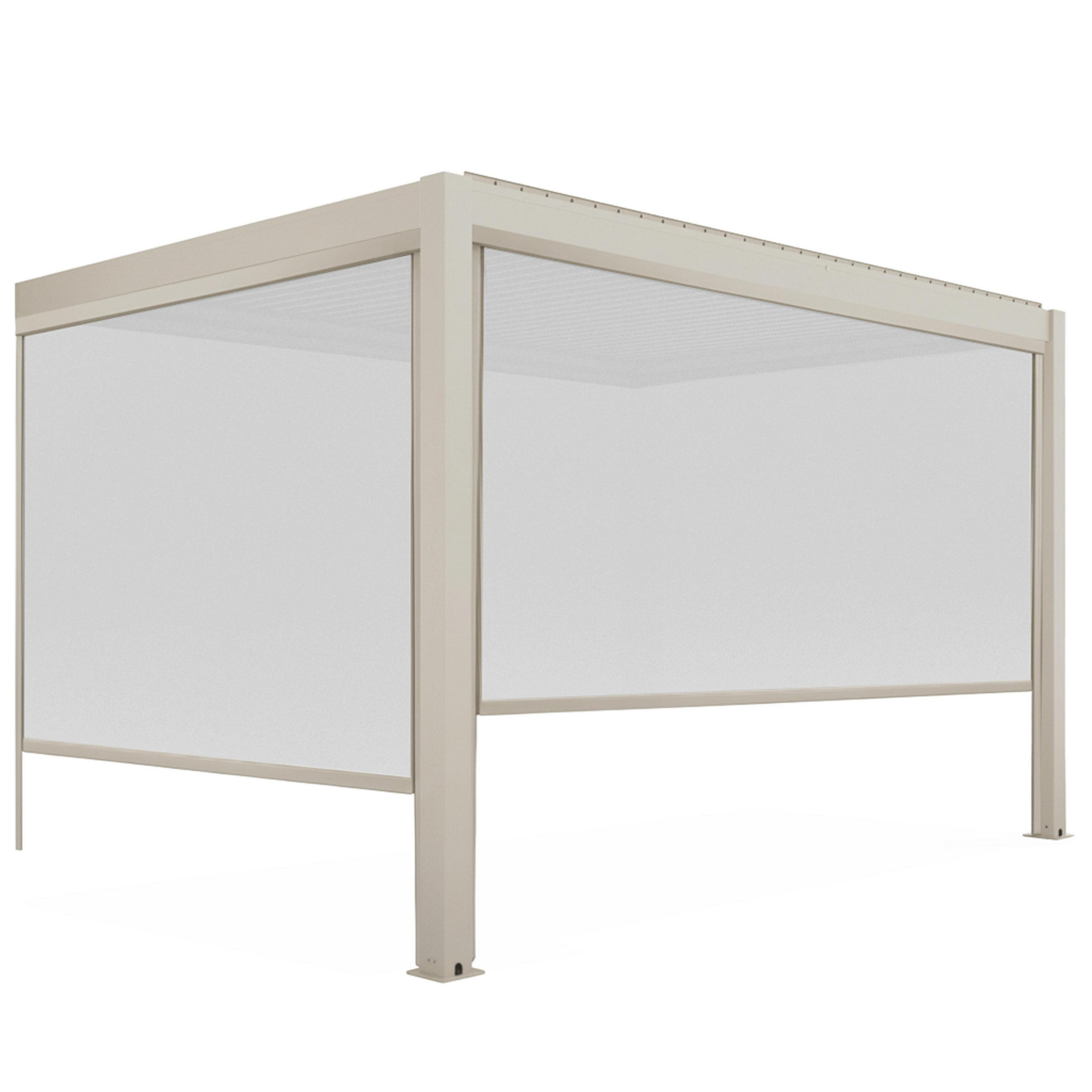 PERGOLA 3x4 m mit 2 Markisen, Cremefarbe - Beige, Metall (281/257/403cm) - Oviala