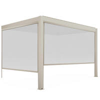 PERGOLA 3x4 m mit 2 Markisen, Cremefarbe - Beige, Metall (281/257/403cm) - Oviala