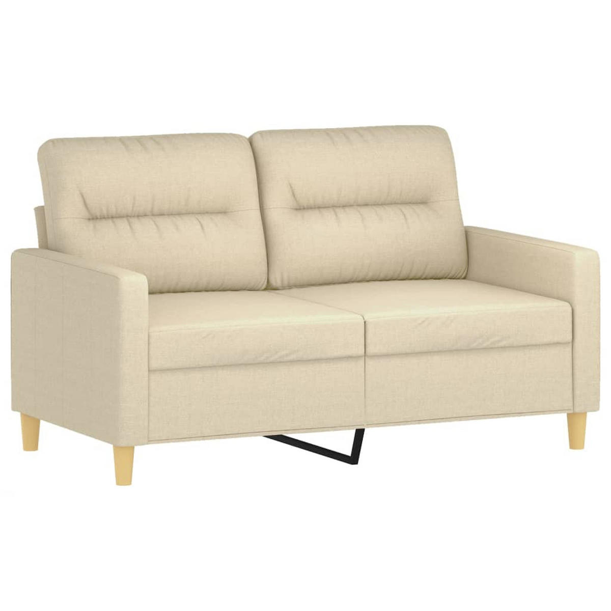 SOFAGARNITUR 3-TLG. Mit Kissen Creme Stoff - Schwarz, Textil (77/80/78cm) - vidaXL
