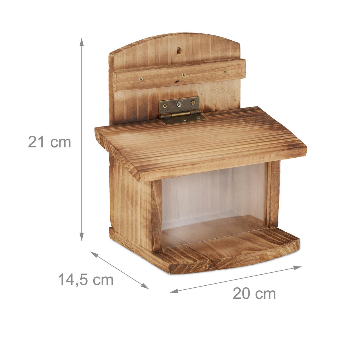 2XEICHHÖRNCHENFUTTERHAUS - Braun, Holz/Kunststoff (20/21/14.5cm) - Relaxdays