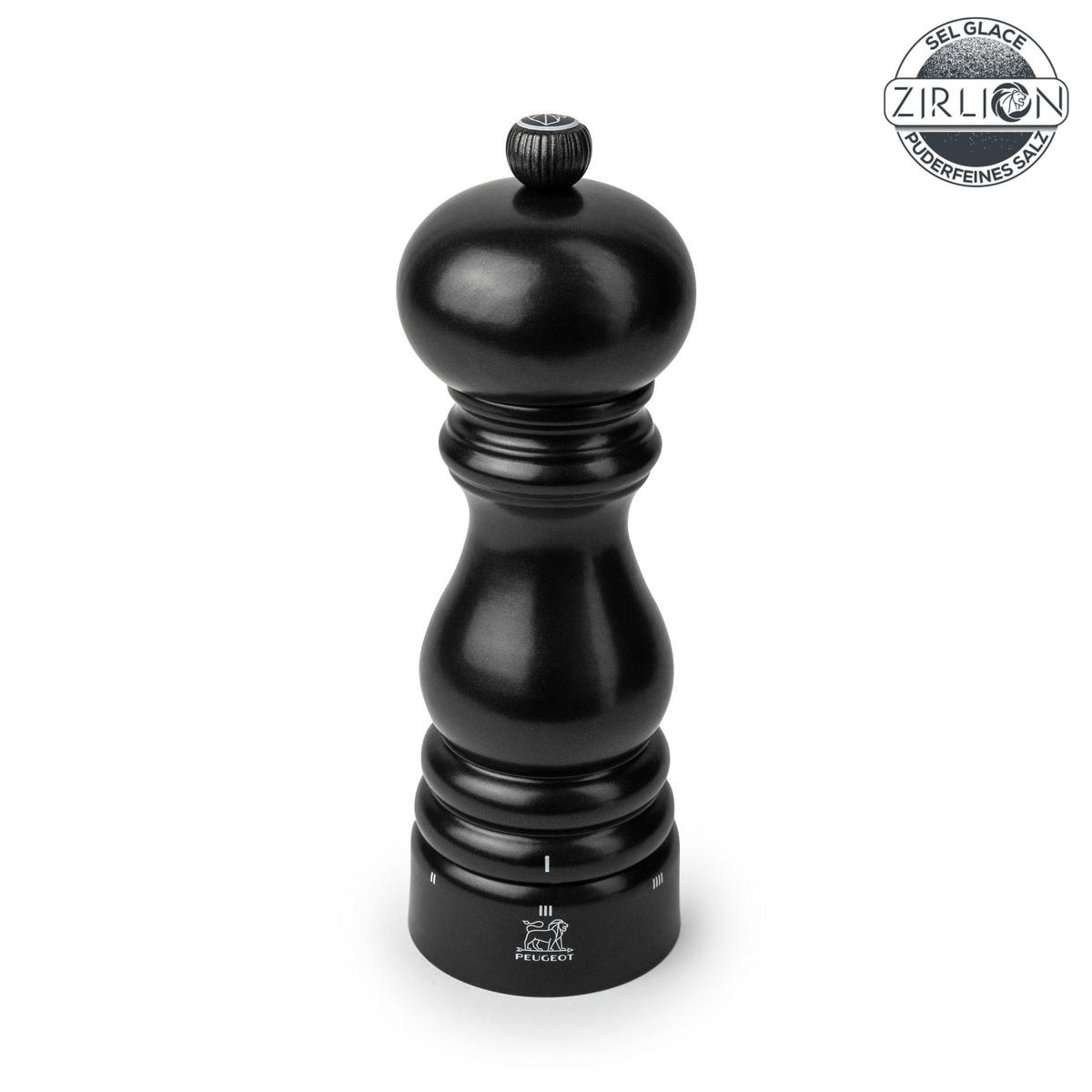 SALZMÜHLE Paris uSelect 18cm Buchenholz Satinschwarz Zirkonia-Mahlwerk - Schwarz, Holz (5.9/18/5.9cm) - PEUGEOT