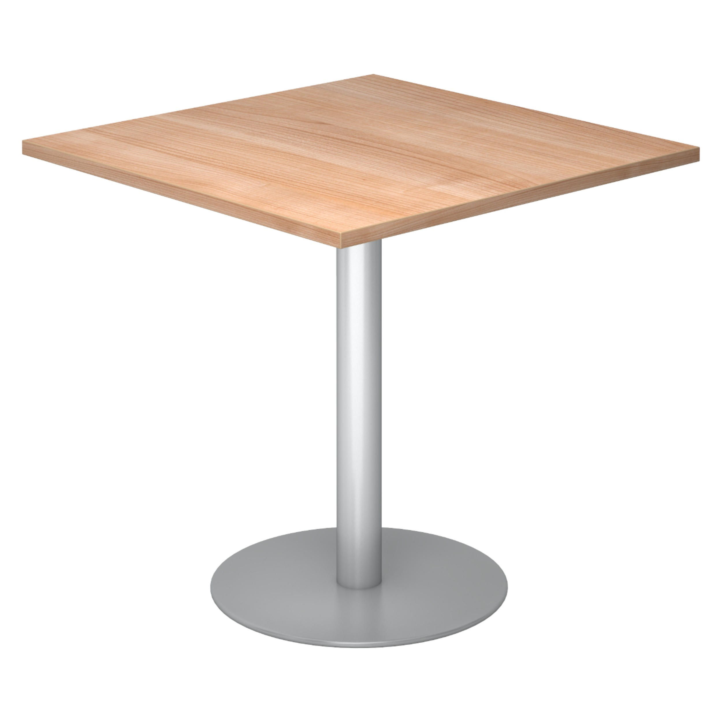 PAUSENTISCH eckig STF 80/80/74,5 cm in Nussbaumfarben/Silberfarben - Silberfarben/Nussbaumfarben, Holzwerkstoff (80/80/74.5cm) - bümö