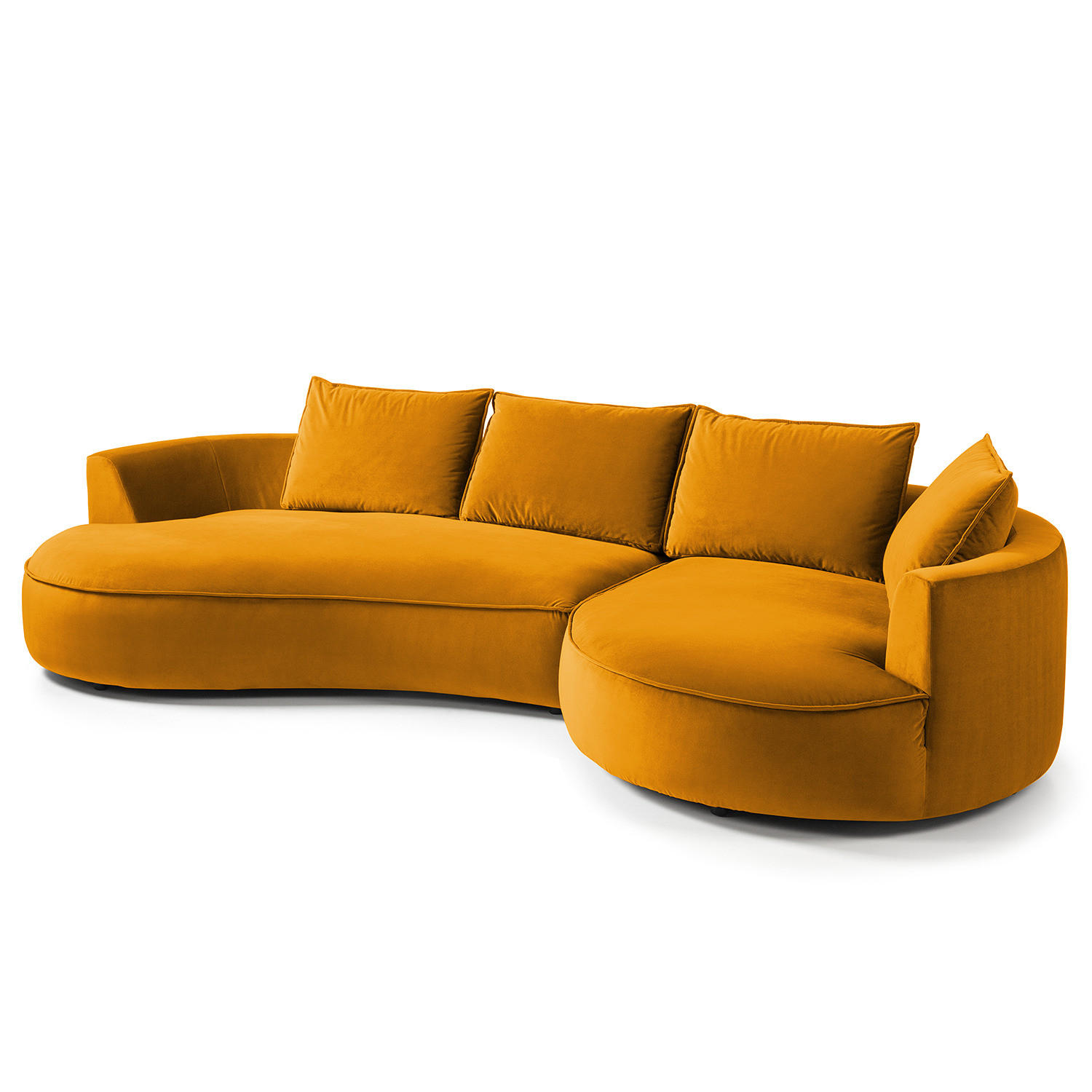 BIGSOFA - Gelb/Orange, Naturmaterialen/Kunststoff (322/82/154cm) - home24