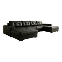 ECKSOFA MODENA 320 cm x 185 cm – Stoff: ECO CAYENCE Schwarz 1114 Farbe: Schwarz - Schwarz, Textil (320/185cm) - A&J MöbelLand
