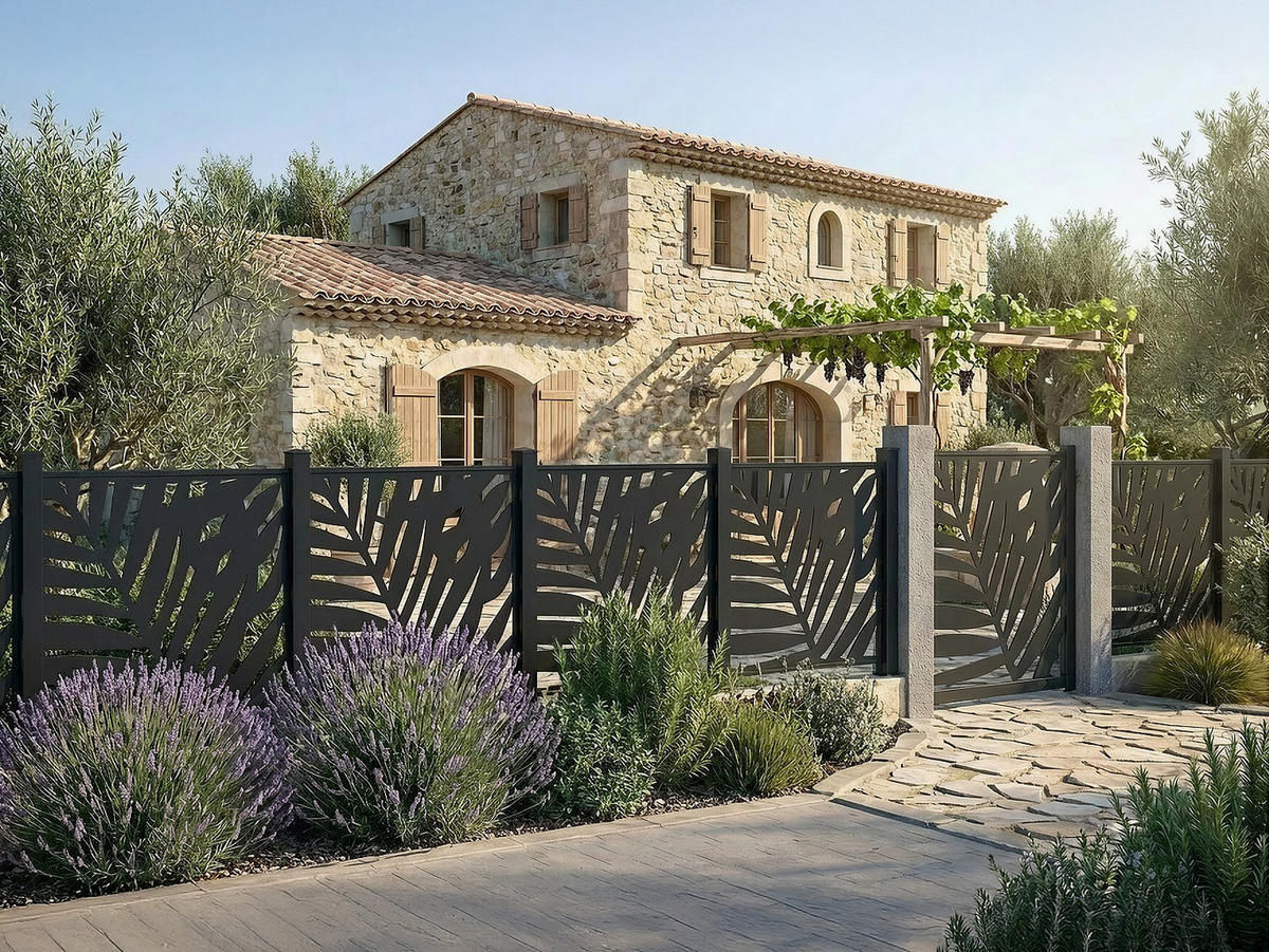 ZAUN - 102.5cm x 7.6cm - Aluminium - anthrazitgrau - TOGIRO - Anthrazit, Metall (102.5/100cm) - Vente-Unique