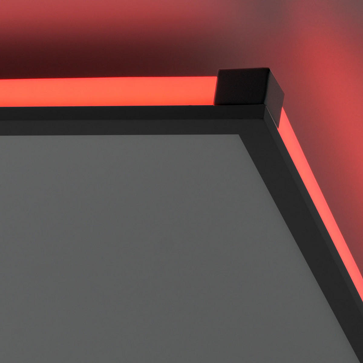 LED DECKENLEUCHTE Aufbau Schwarz matt - Schwarz, Kunststoff (45/45/7.1cm)