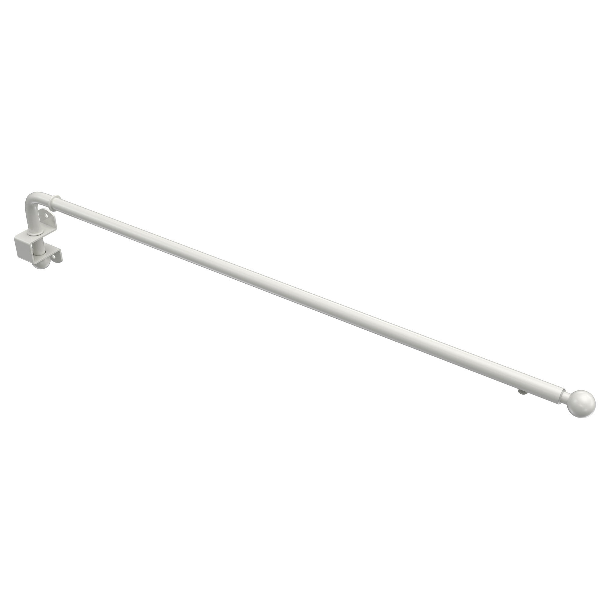 SCHWENKSTANGE/SCHWENKARM-GARDINENSTANGE Cassina 60-100 cm, 13/9 mm Ø, Weiß - Weiß, Metall (100cm) - INTERDECO