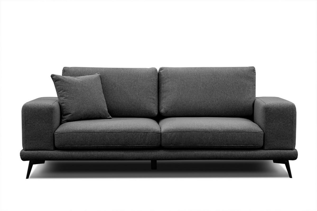 SOFA MEDIOLANE 3-Sitzer, schwarz - Schwarz, Holzwerkstoff/Textil (233/87/96cm) - Courtois Laville