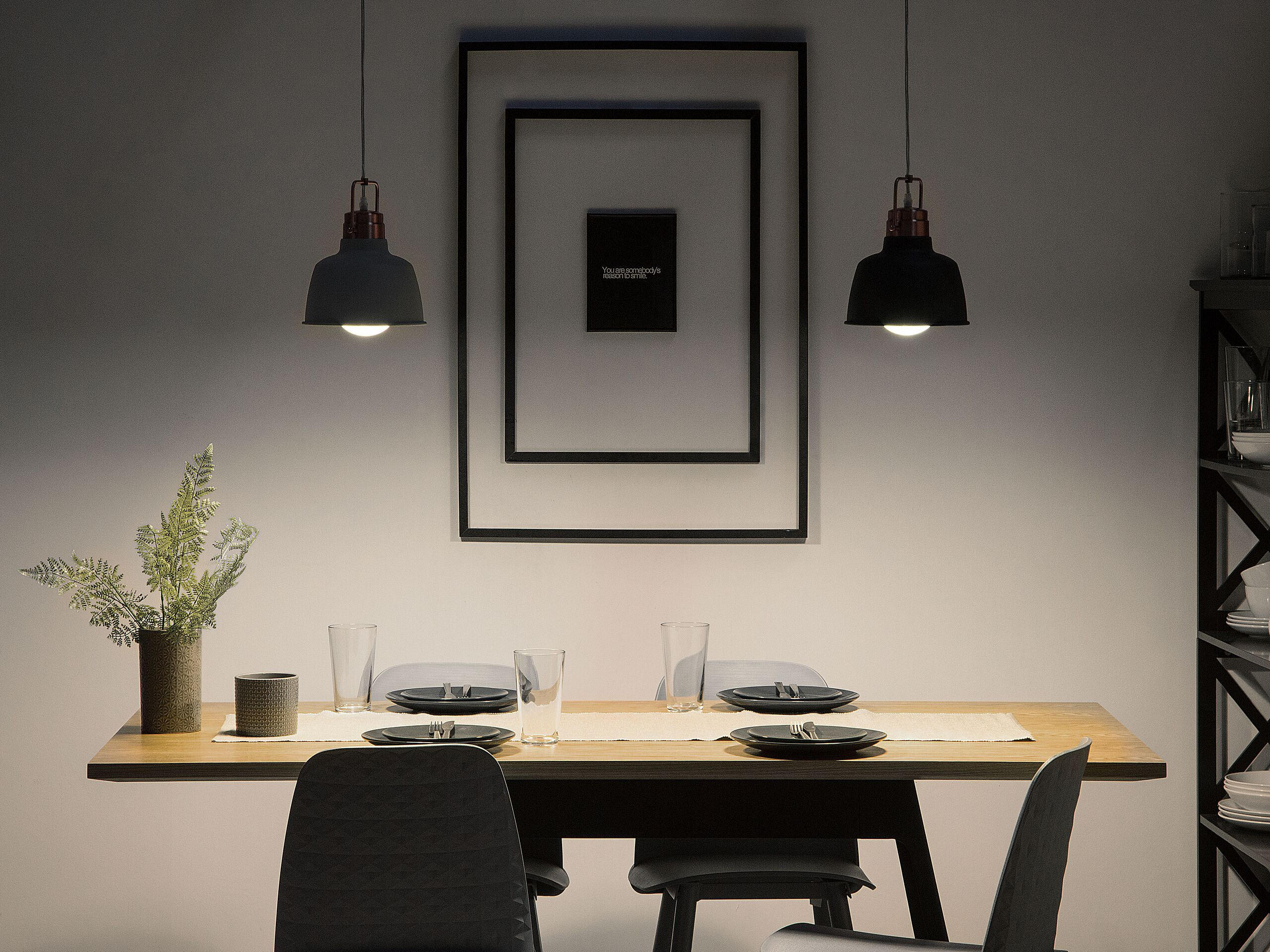 HÄNGELEUCHTE Narmada 22/22/179 cm - Grau, Metall (22/22/179cm) - Beliani