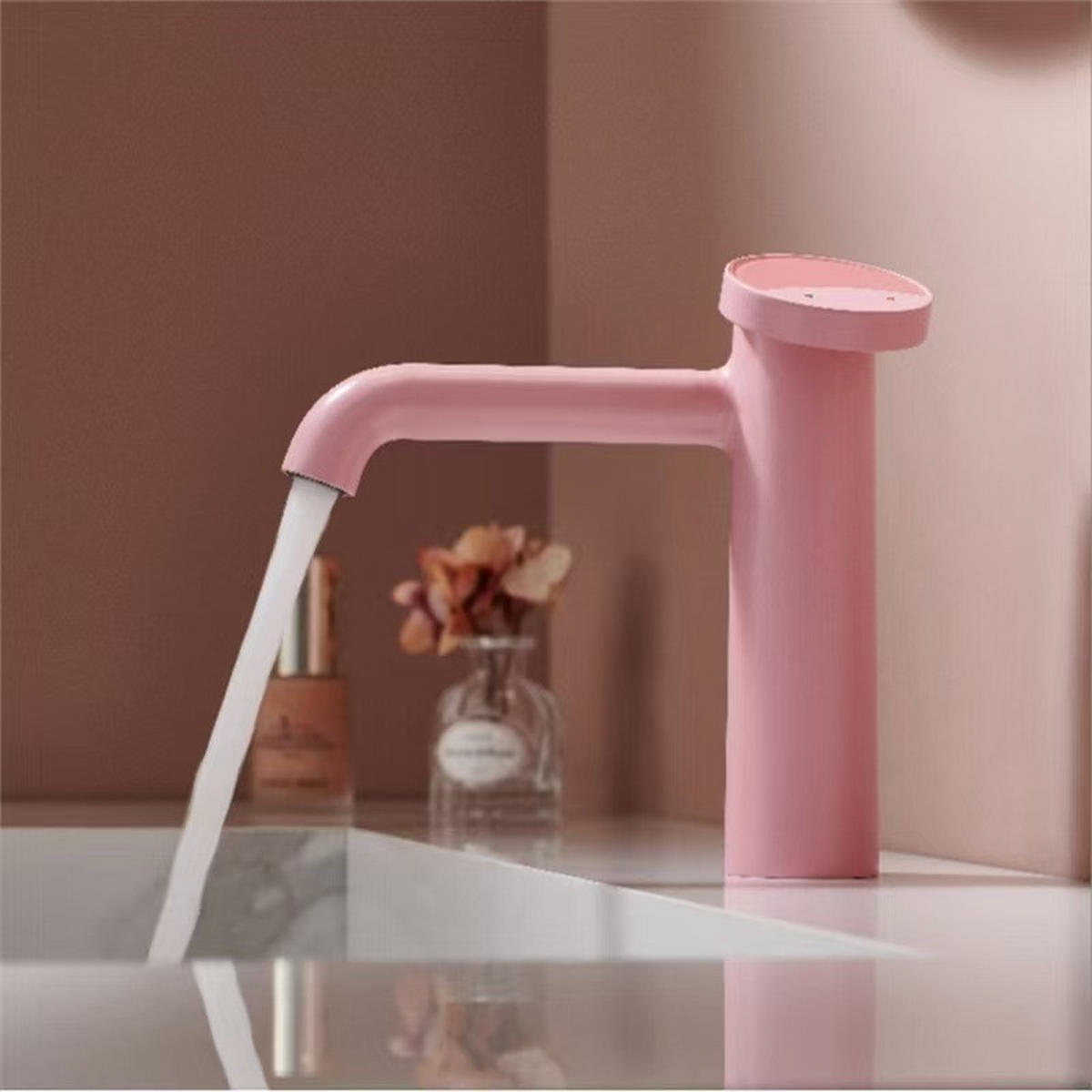 BADEZIMMERARMATUR, 17,3 x 14 cm, rosa - Pink, Metall (25/10/20cm) - Vallsero