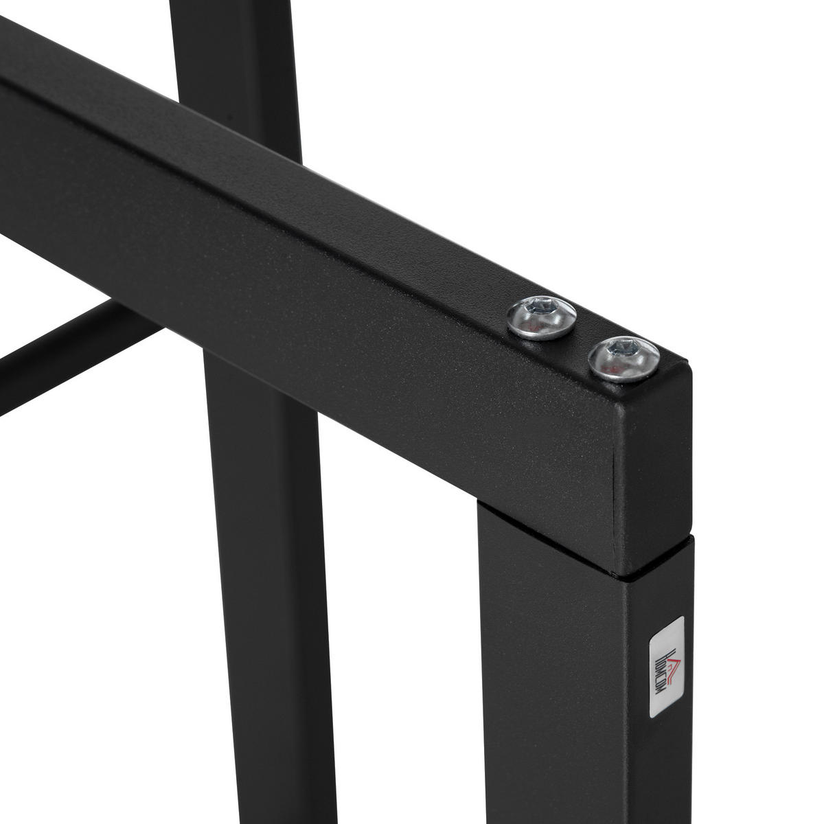 KAMINHOLZREGAL DE-18345 100 kg belastbar, 100 cm hoch Schwarz - Schwarz, Metall (25/100/40cm) - ComfortXL