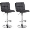 BARHOCKER 2er Set Samt schwarz - Chromfarben/Schwarz, Textil/Metall (46/94/47cm) - CLP