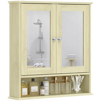 SPIEGELSCHRANK, Badezimmermöbel mit doppelten Spiegeltüren,56 x 13 x 58 cm - Braun, Glas (56/58/13cm) - Vallsero