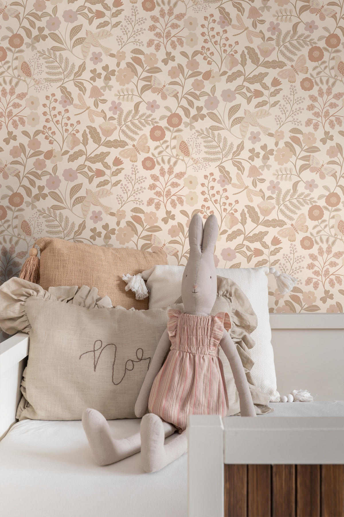 TAPETE Blumen und Vögel 53 cm x 10.05 m - Beige, Papier (53/0.1cm) - ESTAhome