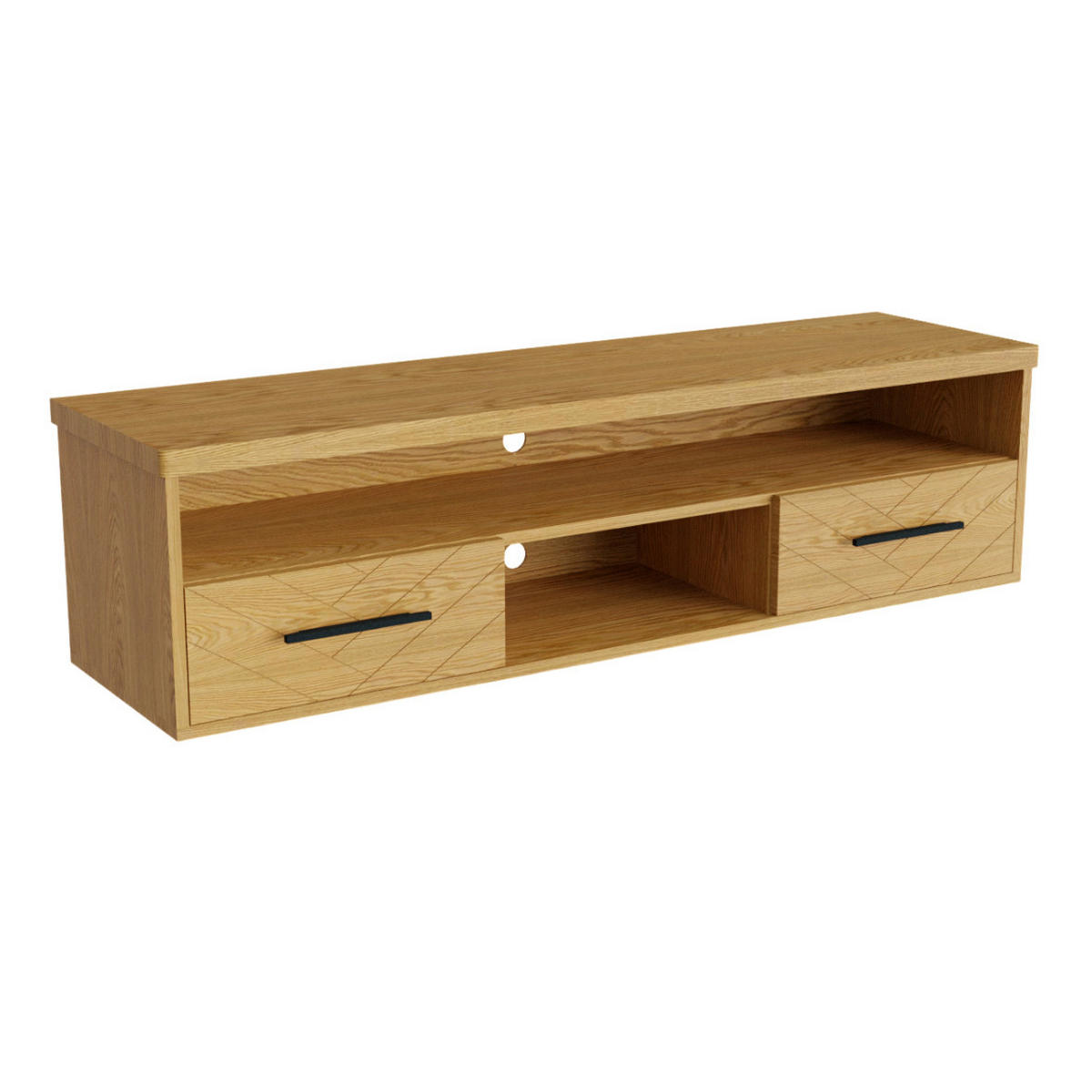 TV-ELEMENT aus Eiche zum Wohnzimmer CARIN - Eichefarben, Holz (170/45/45cm) - Rawood Furniture