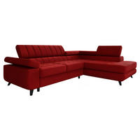 ECKSOFA Nord Premium, Seite: Rechts - Anthrazit/Rot, Holz/Textil (264/203cm) - MIRJAN24