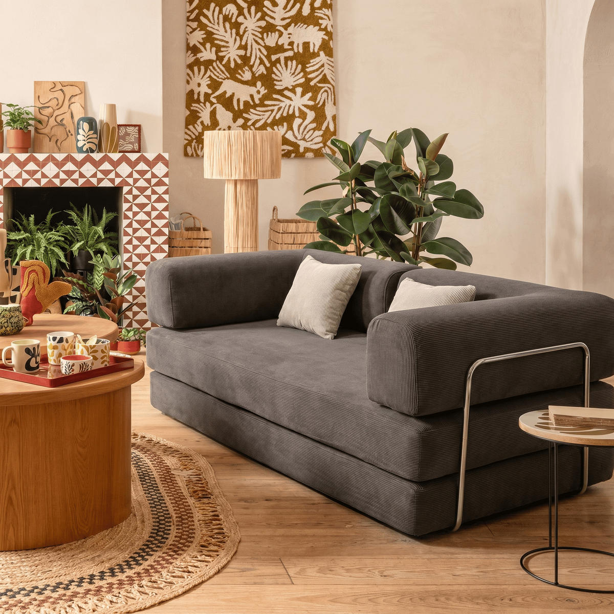SCHLAFSOFA Kaia Schokolade Samt - Dunkelbraun, Textil (180/70/100cm) - COCO Living