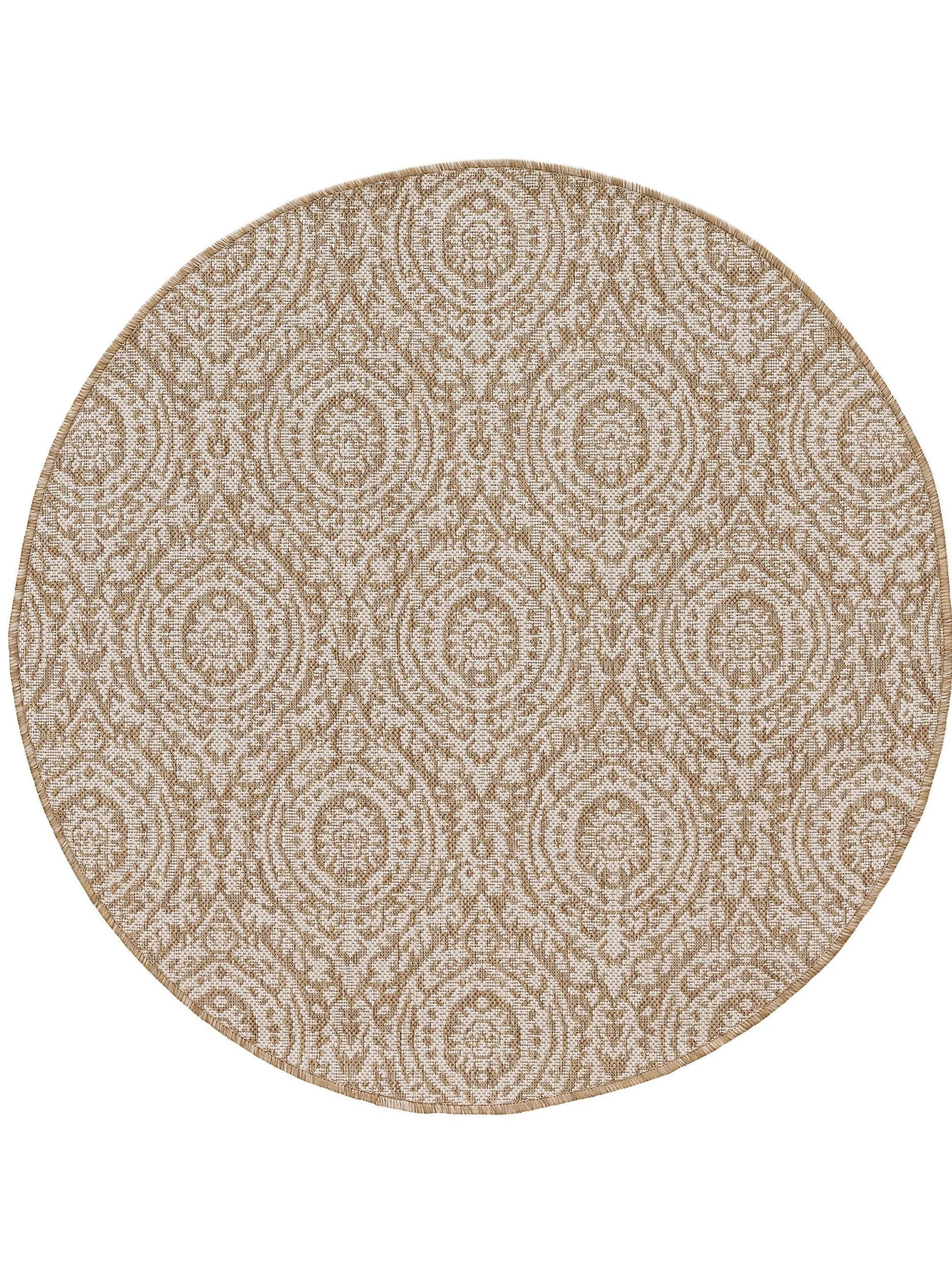 benuta Outdoorteppich Creme 120x120 cm