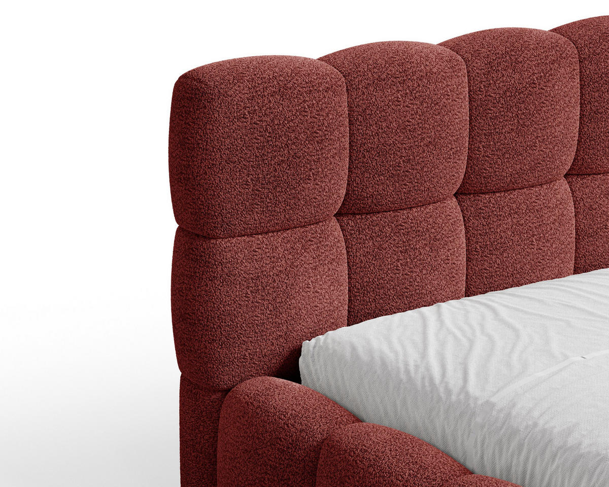 POLSTERBETT 19 - 140x200 cm – Arena – Bett mit Federmechanismus und Stauraum - Rot, Holz (140/200cm) - ROYAL24_MARKT