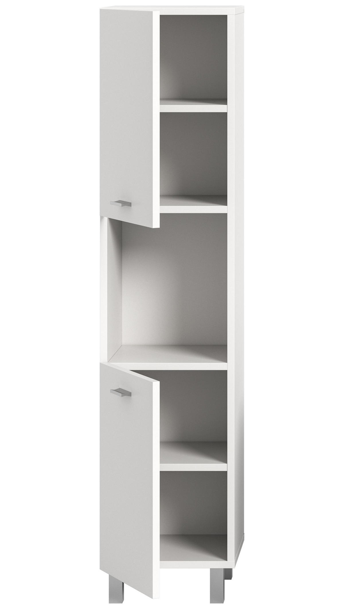 BADSCHRANK Boston/Tampa Bad in weiß Nachbildung - modernes Design - B/H/T: 30x125x29 cm - Weiß, Holzwerkstoff (30/125/29cm)