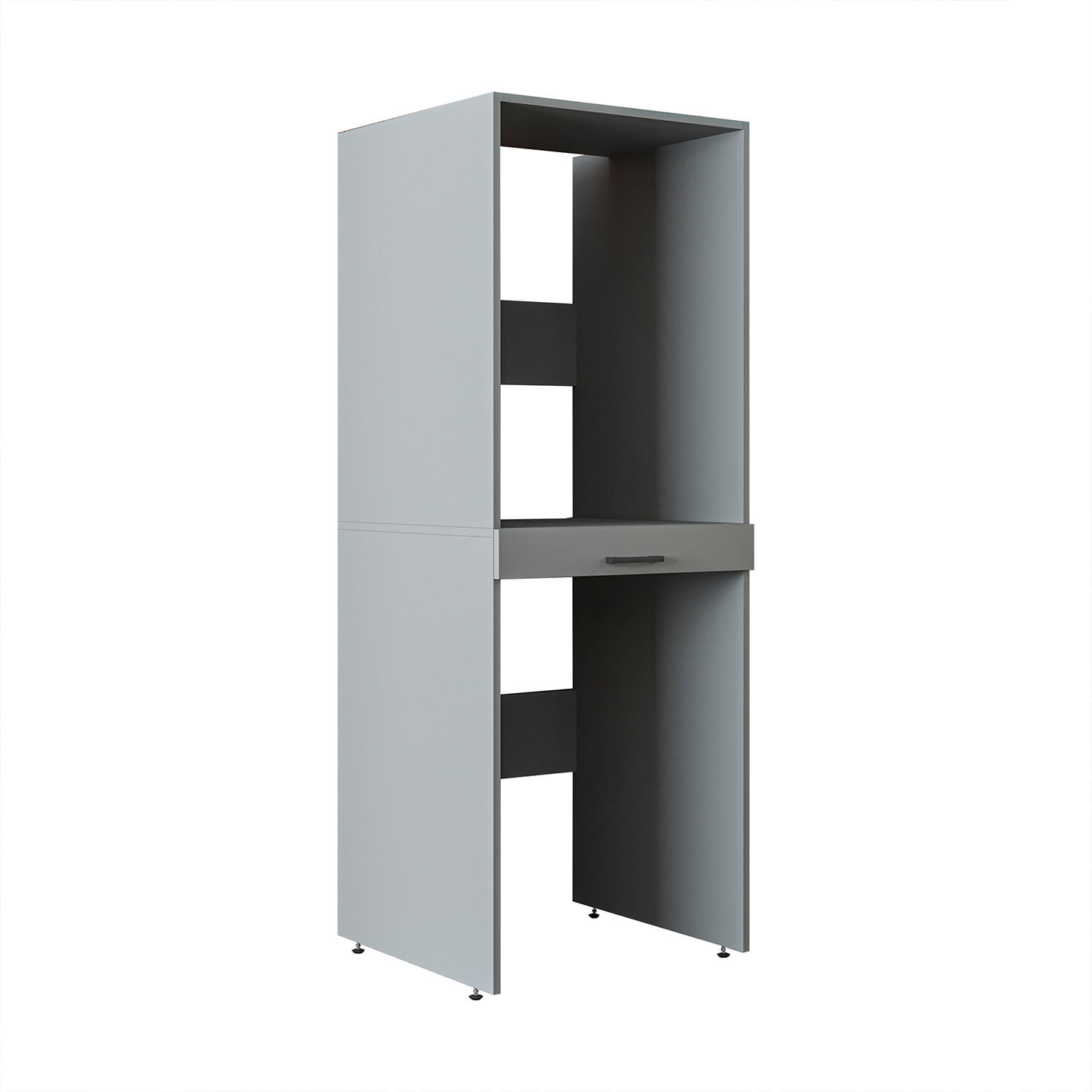 WASCHMASCHINENSCHRANK DUO-I 67cm Breit, 184cm Hoch - Grau, Holzwerkstoff (67/184/67cm)