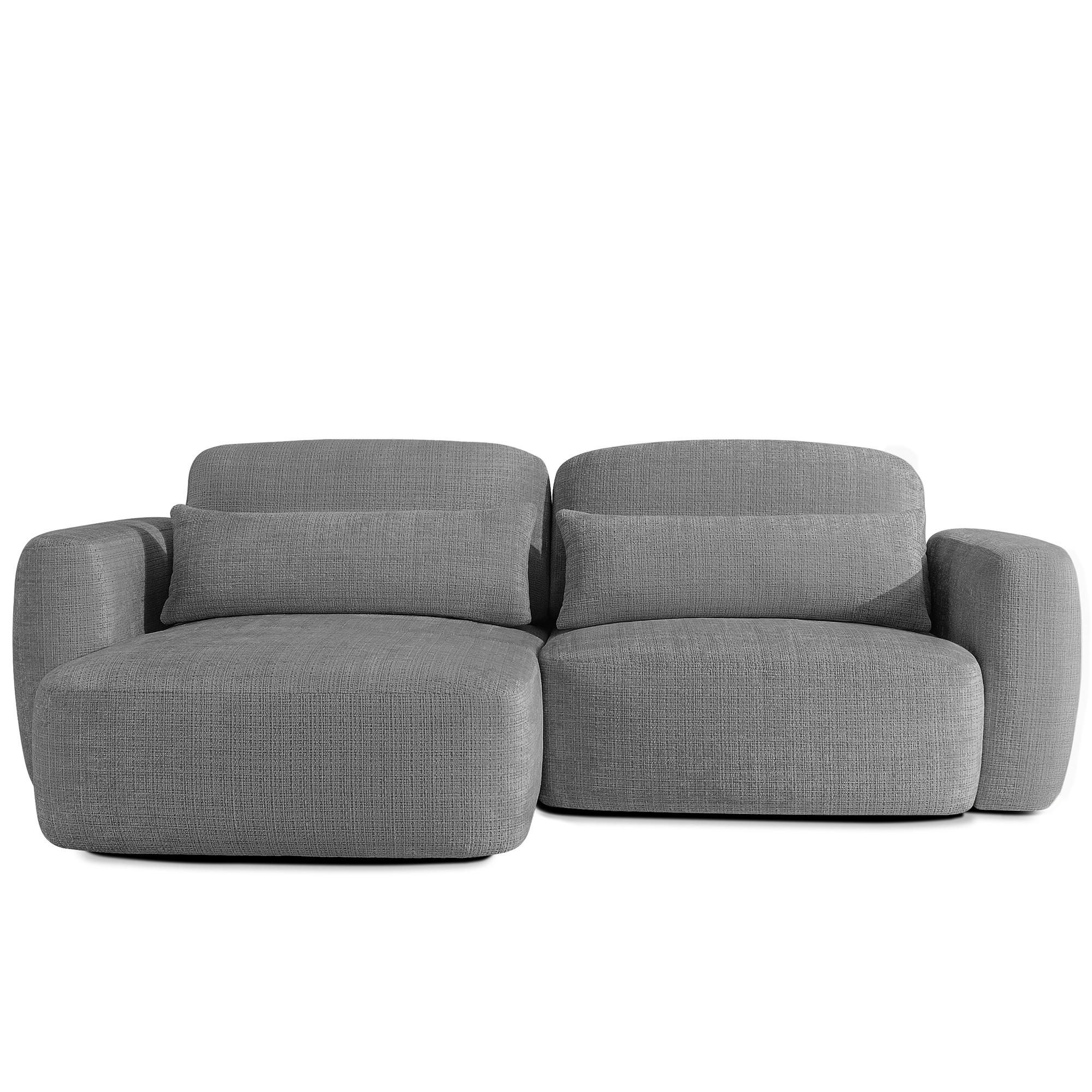 ECKSOFA links ELOSA - Dunkelgrau, Holz/Textil (245/165cm) - KONSIMO®