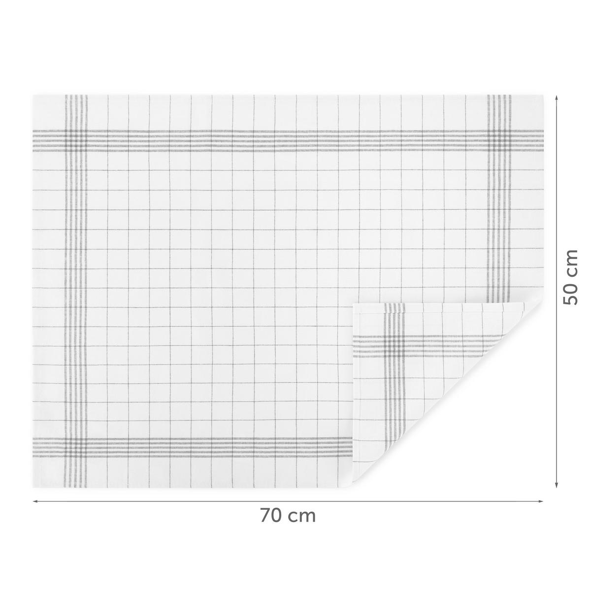 GESCHIRRTÜCHER 10er Set, 50/70 cm, 100% Baumwolle, kariert - Grau, Naturmaterialien (50/70cm) - Blumtal