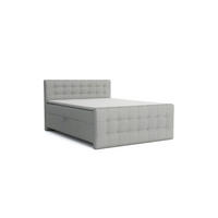 BOXBETT REEL 120/200 in Velours Hellgrau H4 - Hellgrau, Holz/Holzwerkstoff (120/200cm) - Deine Möbel 24