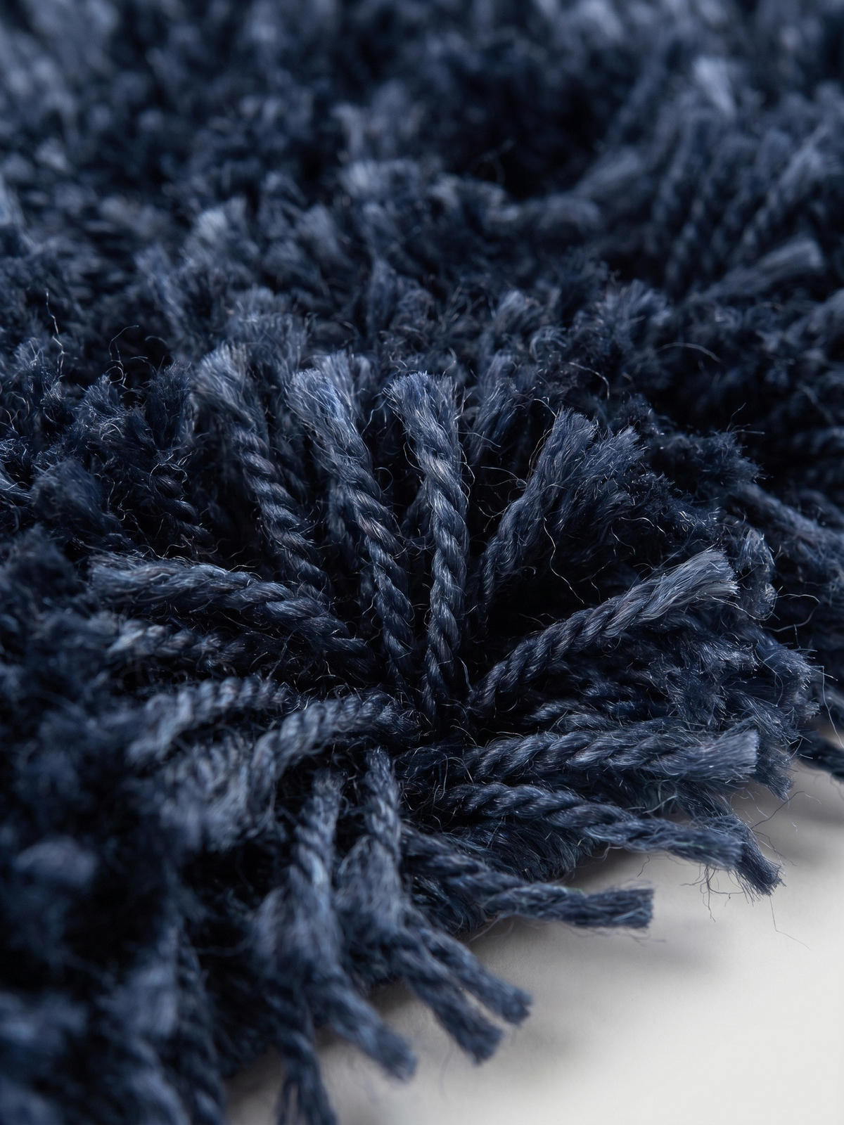 TEPPICH Hochflor Unifarben Polypropylen Wohnzimmer Shaggy Marineblau Rund 80x80 - Blau, Textil (80/80cm) - KADIMA DESIGN