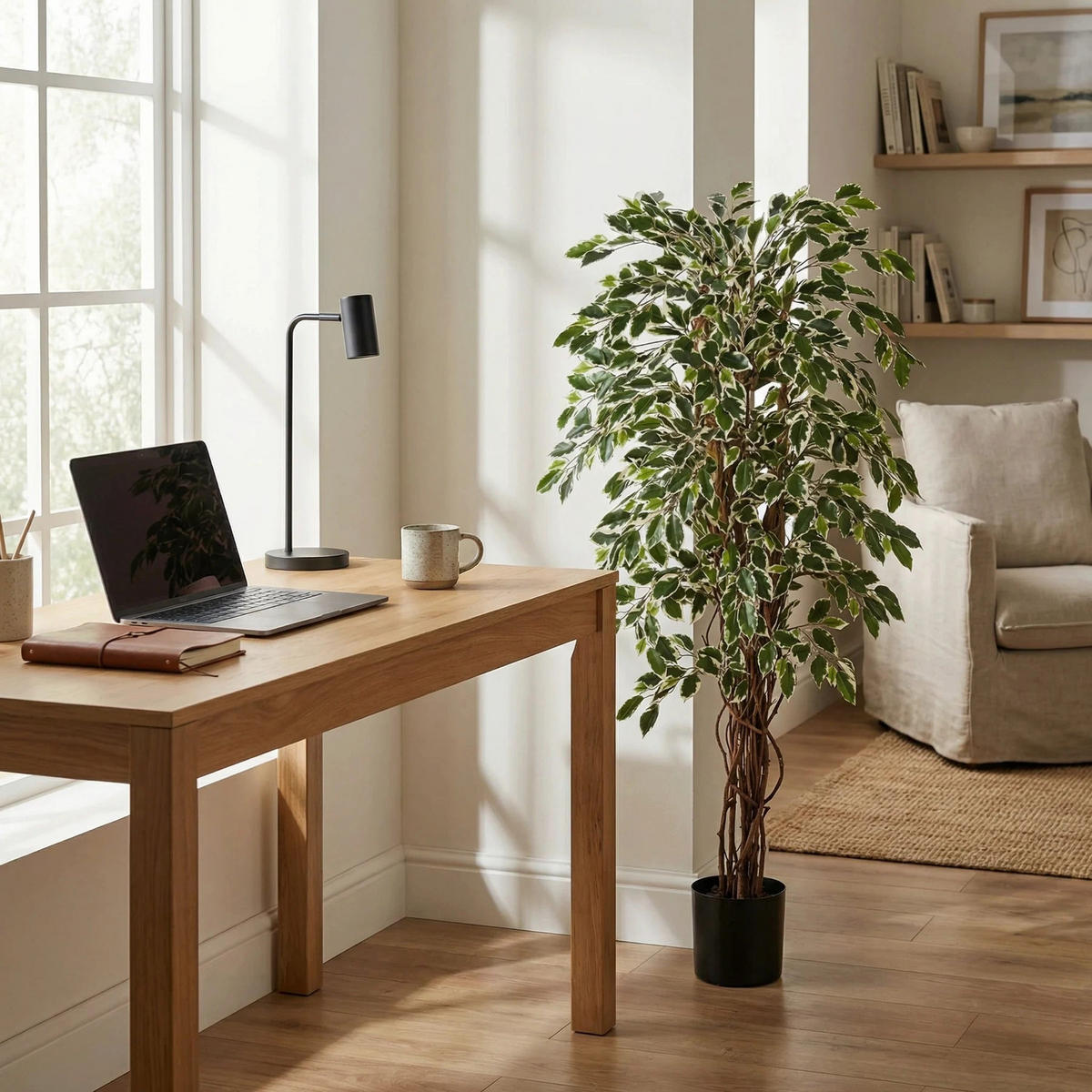 KUNSTBAUM Künstlicher Ficus – Ravian 120 cm - Naturfarben, Kunststoff (120cm) - aplanta