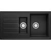 SPÜLBECKEN Kopenhagen Duo, 2-er set Anthrazit 90/50 cm 1,5 Becken + Ablauf-Set ab 60er Unterschrank - Chromfarben/Anthrazit, Kunststoff (90/19/50cm) - Primagran