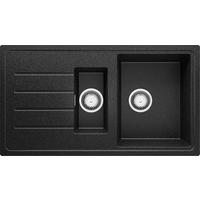 SPÜLBECKEN Kopenhagen Duo, 2-er set Anthrazit 90/50 cm 1,5 Becken + Ablauf-Set ab 60er Unterschrank - Chromfarben/Anthrazit, Kunststoff (90/19/50cm) - Primagran
