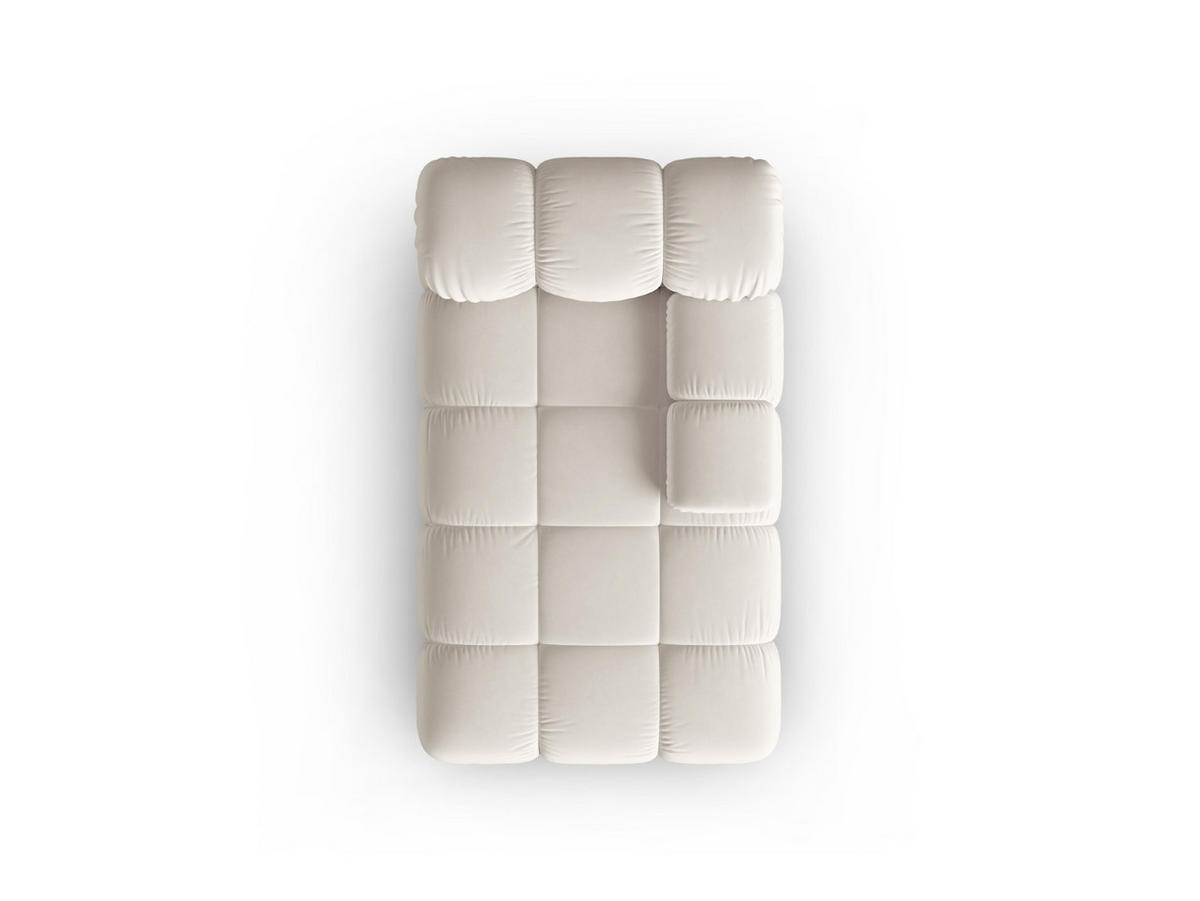 CHAISELONGUE rechts Bellis aus Samt leichtes beige - Creme, Textil (97/62/157cm) - Micadoni