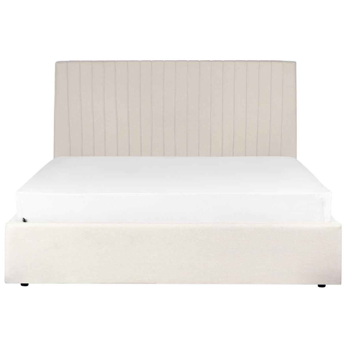 BETT mit Stauraum 160/200 cm Stoff Hellbeige Vion - Beige, Textil (160/200cm) - Beliani