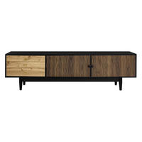 TV-LOWBOARD Schwarz-Natur 180/38/50 cm - Schwarz, Holzwerkstoff (180/50/38cm) - PANGIVO