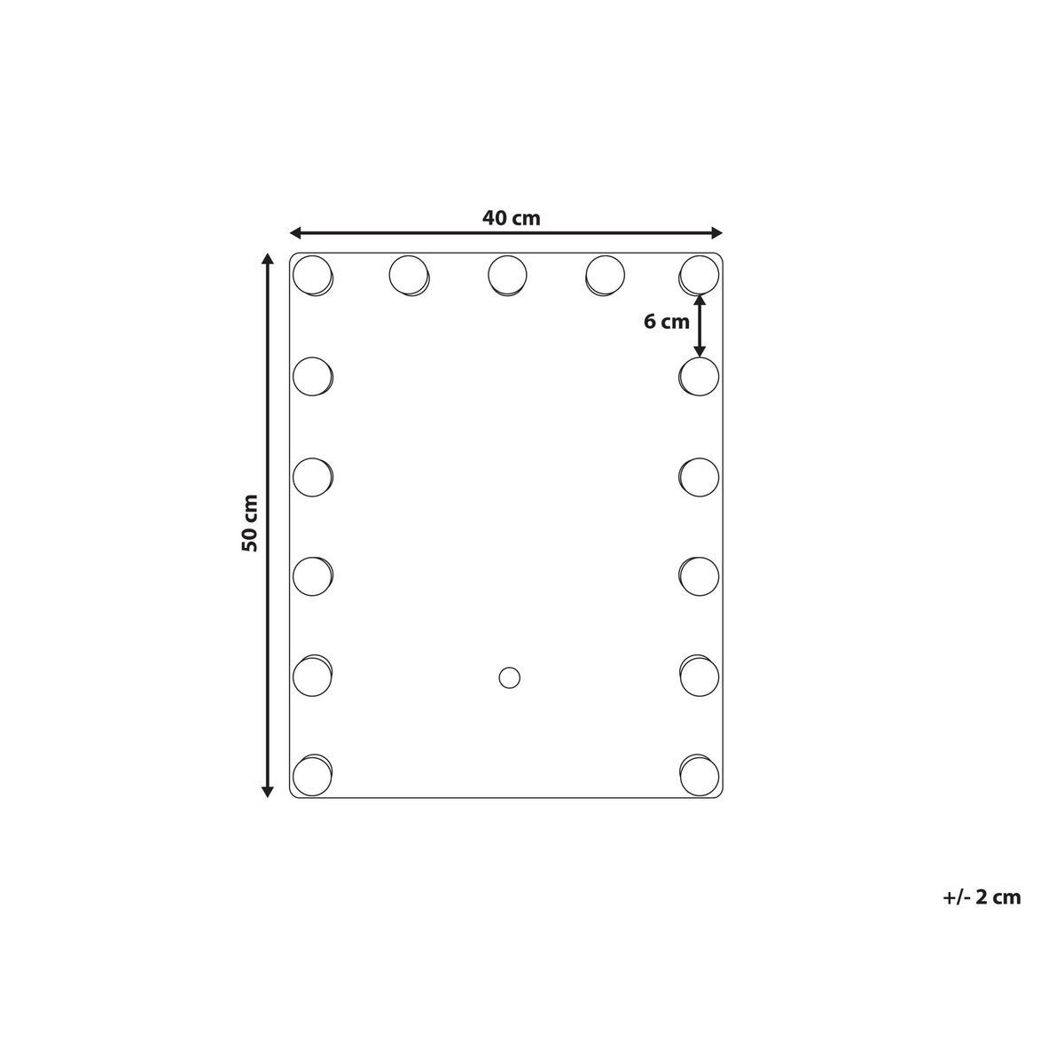 BADSPIEGEL mit LED-Beleuchtung rechteckig 40/50 cm Lucenay - Silberfarben, Metall (40/50/3cm) - Beliani