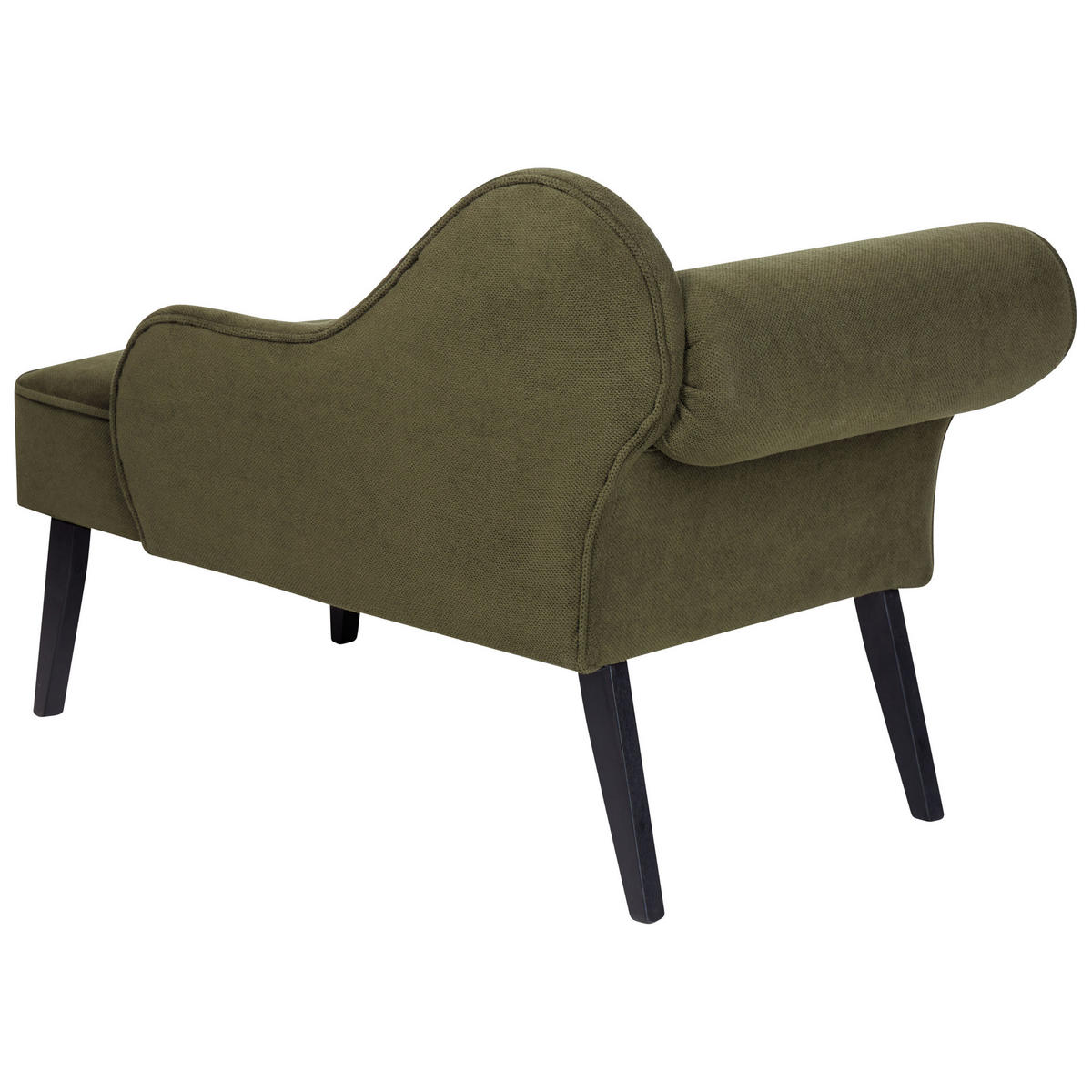CHAISELONGUE olivgrün linksseitig Biarritz - Schwarz/Grün, Textil (118/77/60cm) - Beliani