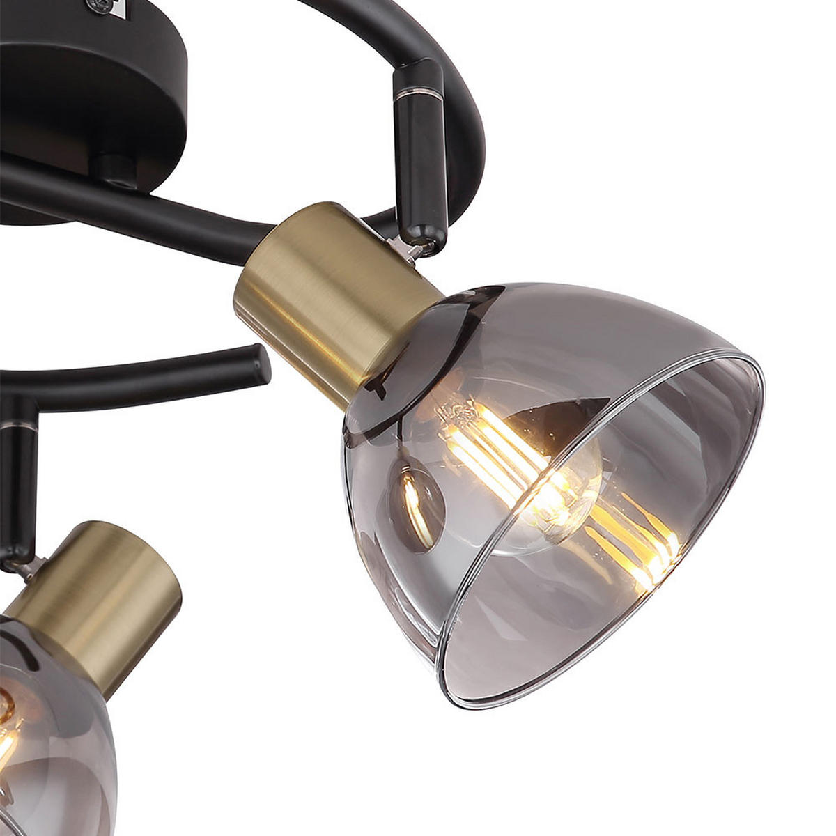 LED DECKENLEUCHTE Metall Schwarz matt mit Glas - Schwarz, Glas (25/25/17.5cm) - Globo Lighting