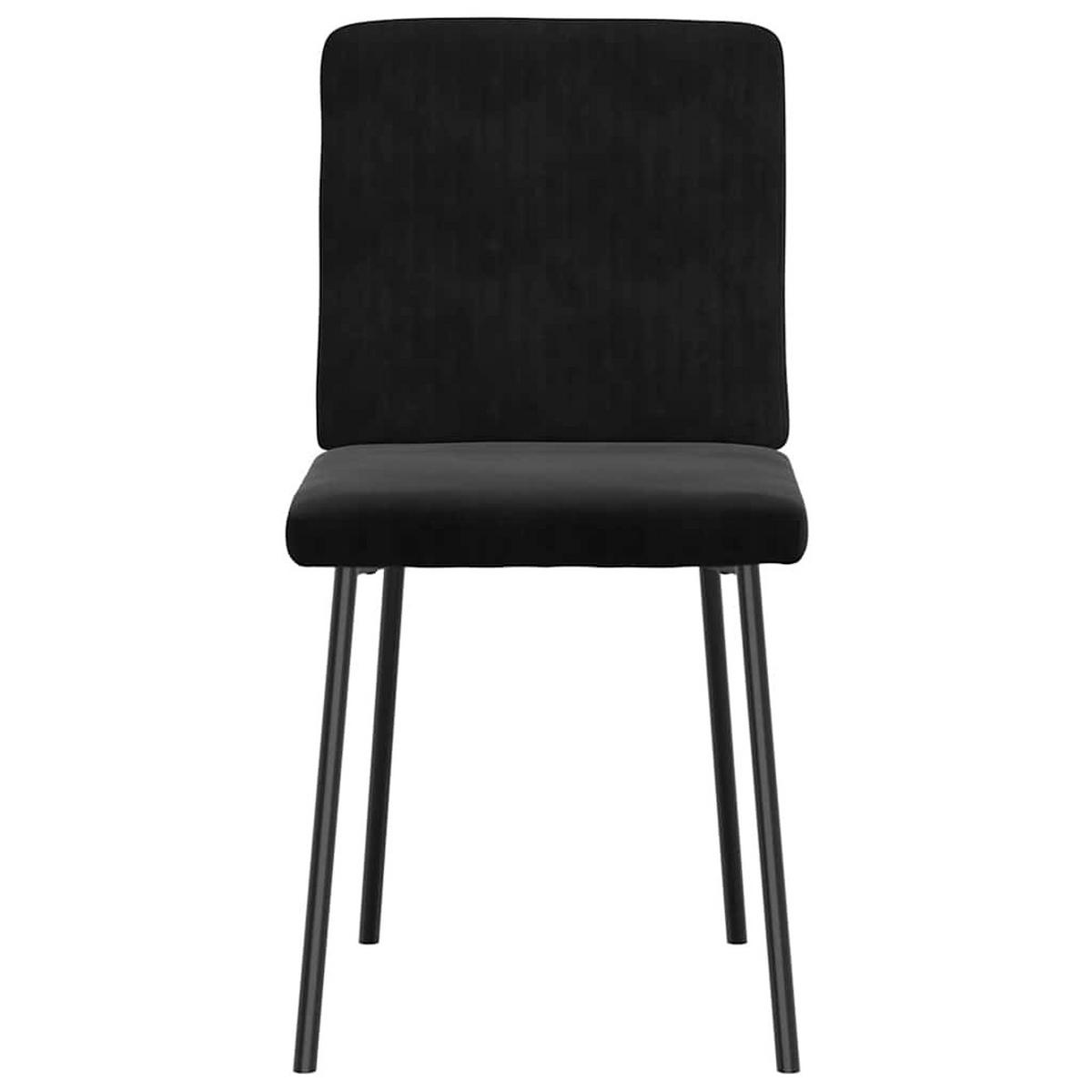 ESSZIMMERSTÜHLE 2 Stk. Schwarz Samt 45*54*83cm - Schwarz, Metall (45/83/54cm) - ZMH