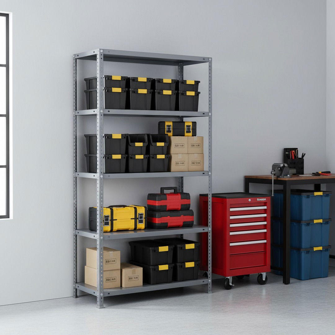 SCHRAUBREGAL PANDA TALL | HxBxT 200x110x40cm | 5 Fachböden | Fachlast 90kg | Verzinkt - Silberfarben, Metall (110/200/40cm) - PROREGAL