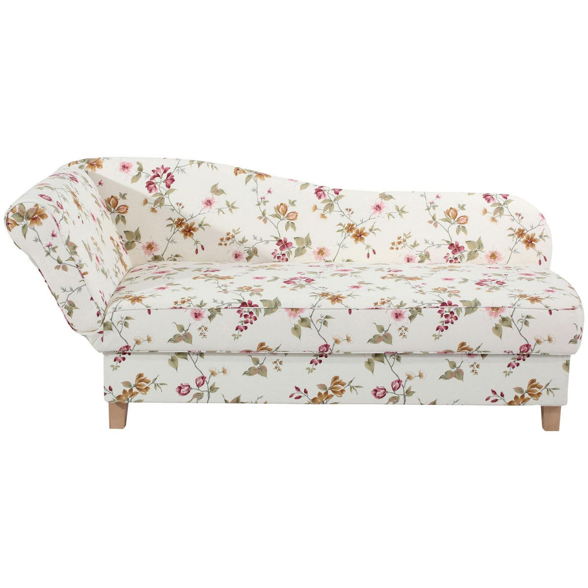 RECAMIERE mit Armteil links klappbar Katia Bezug Flachgewebe Buche natur / weiß - Weiß, Kunststoff (190/82/88cm) - 58aufmkessel