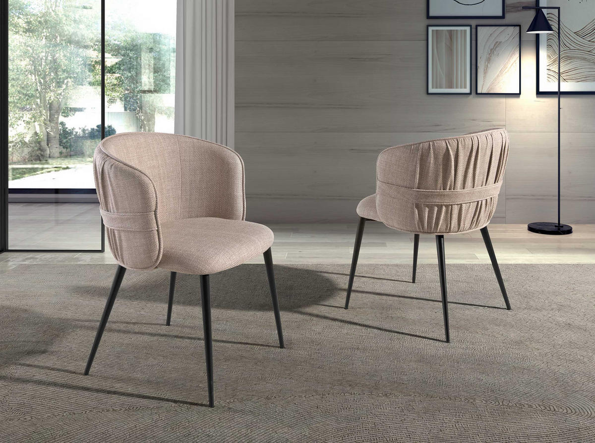 STUHL Braun Schwarz 58/58/77 cm - Schwarz/Braun, Textil (58/77/58cm) - ANGEL CERDA