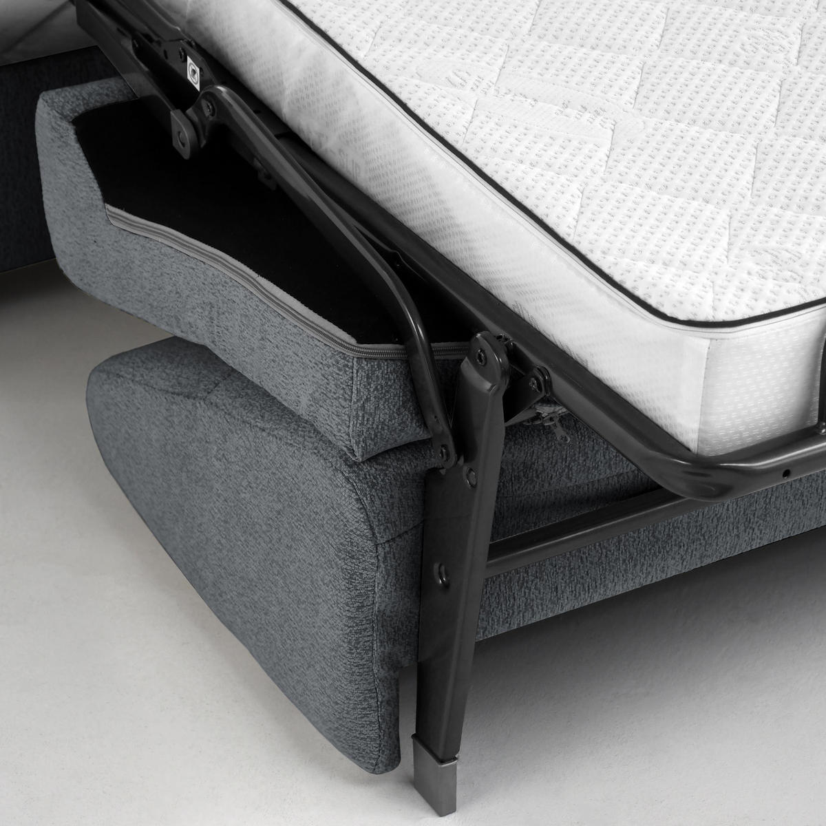 SCHLAFSOFA Pireus mit italienischem Gestell, 180x200, Dunkelgrau - Dunkelgrau/Schwarz, Textil (250/90/100cm) - Beautysofa