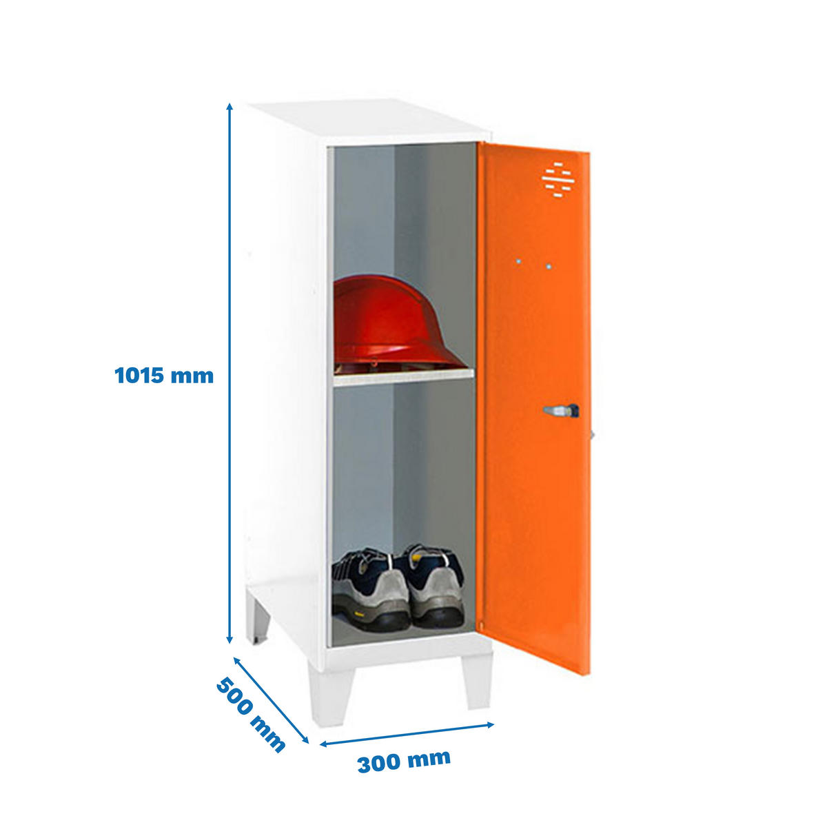 SCHLIESSFACHSCHRANK Amego HxBxT 101,5x30x50 cm 1x Fachboden Mit Standfüße Orange-Weiß - Orange, Metall (30/101.5/50cm) - PROREGAL