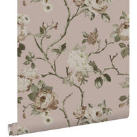 TAPETE Blumenmuster 53 cm x 10.05 m - Pink, Papier (53/1000cm) - ESTAhome