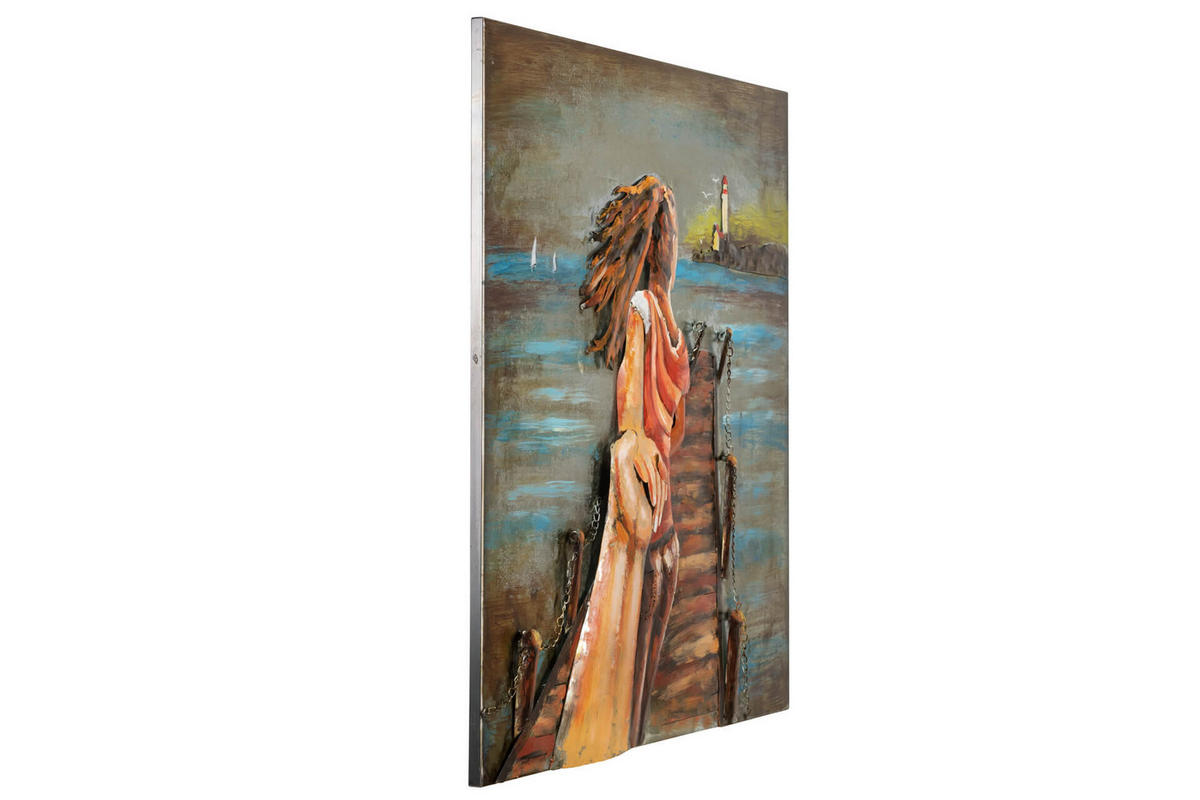 METALLBILD Blau 80/80 cm - Blau, Metall (4.2/80cm) - KUNSTLOFT