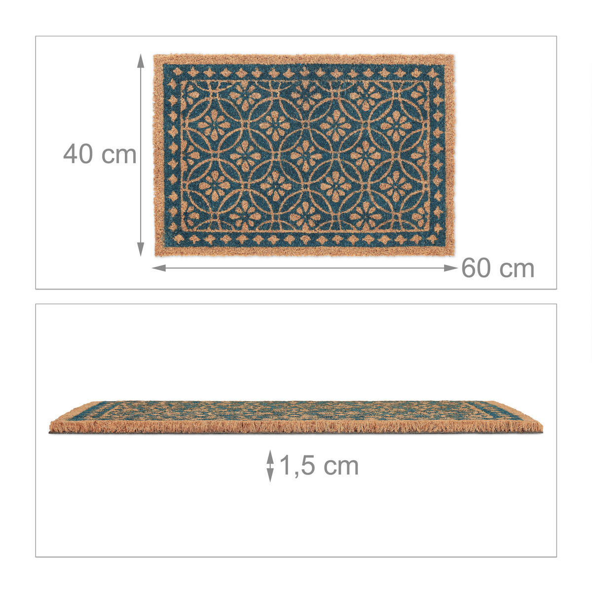 FUSSMATTE - Multicolor, Kunststoff/Textil (60/40cm) - Relaxdays
