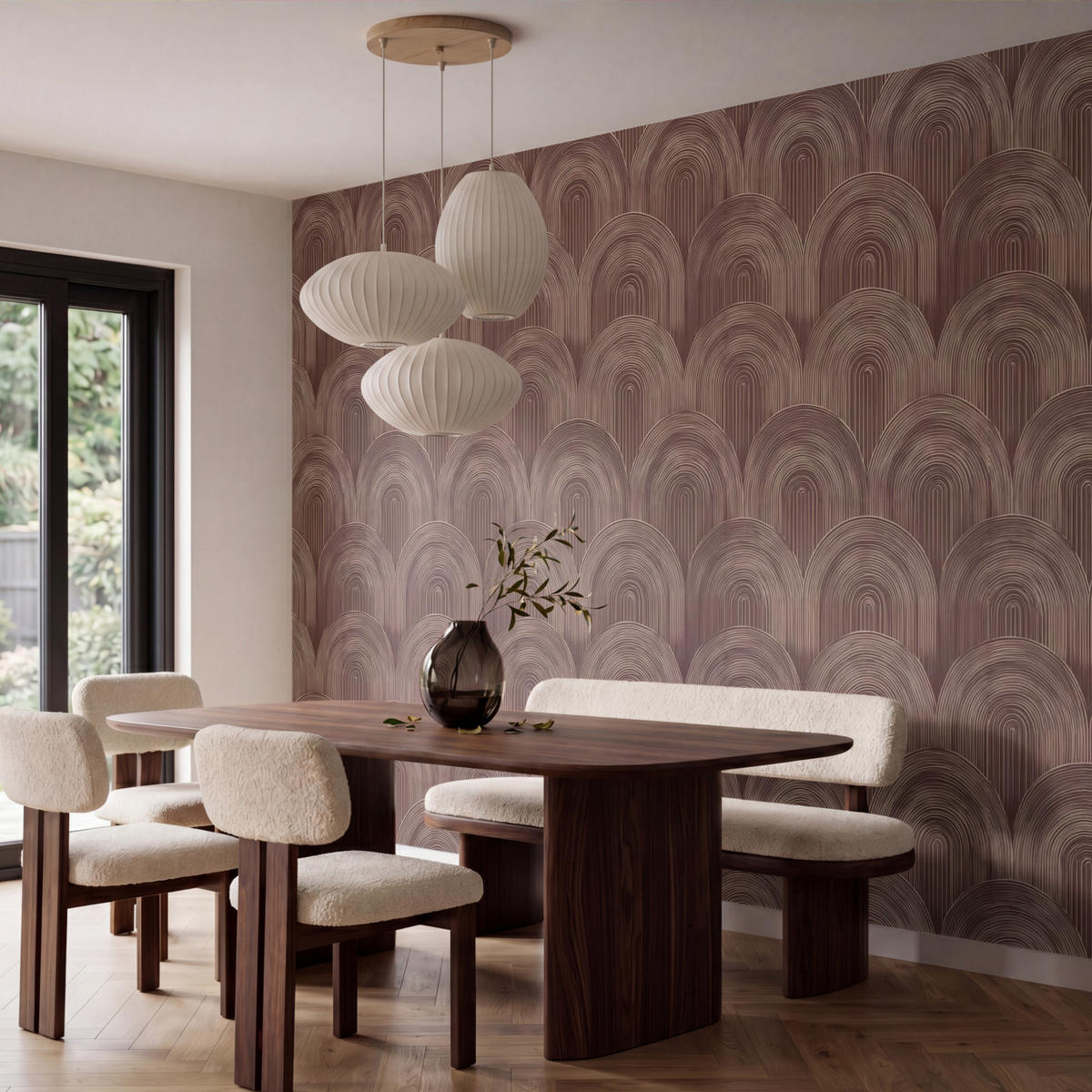 TAPETE - Rhythmic - Aufschlag - Braun - 400x260 cm - Dunkelbraun, Papier (400/260cm) - OnlyWow