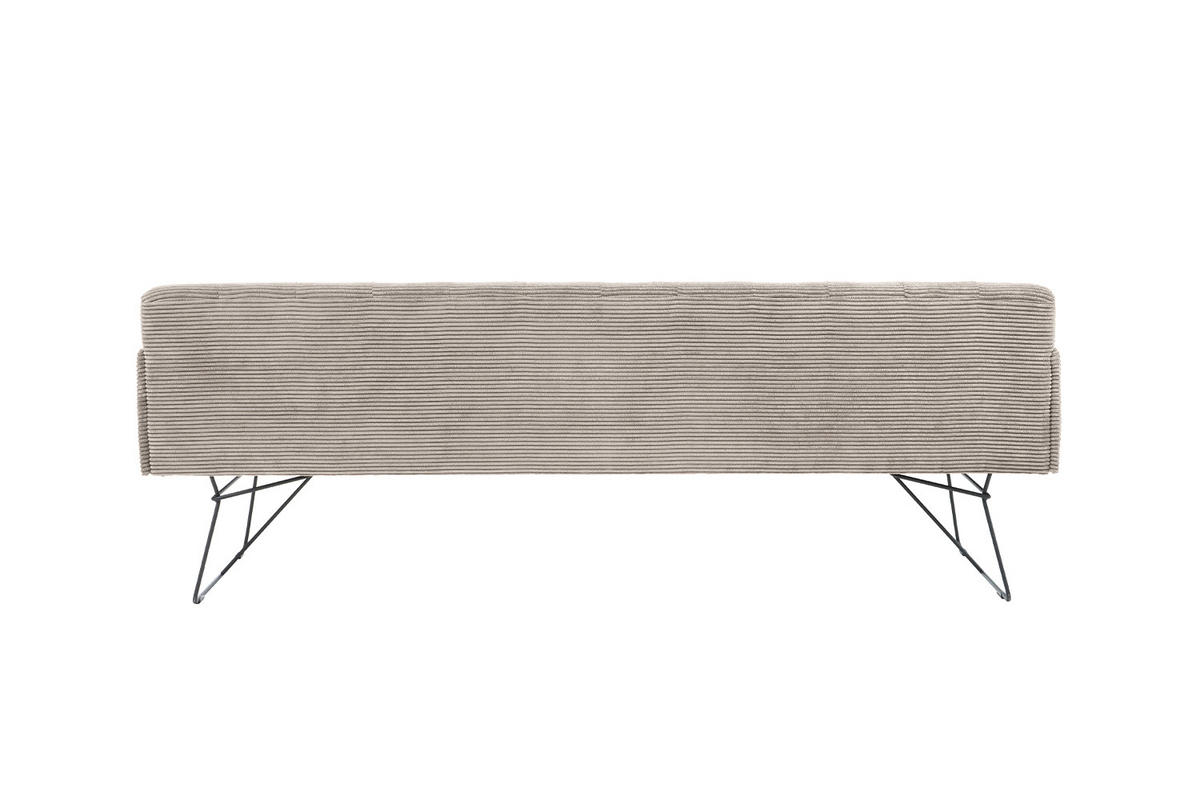 ESSZIMMERBANK CHARME Steingrau Cord - Greige/Grau, Textil (186/85/69cm) - KAWOLA